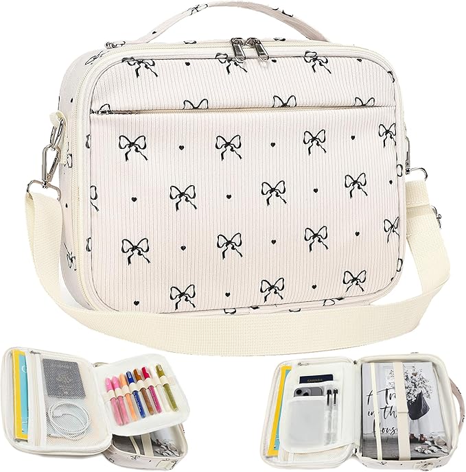 Bible Cover Case for Women Grils Bible Cover with Shoulder Strap Bible Case for Bible Study Accessories-Ideal Gift for Women and Girls,Bow Parttern