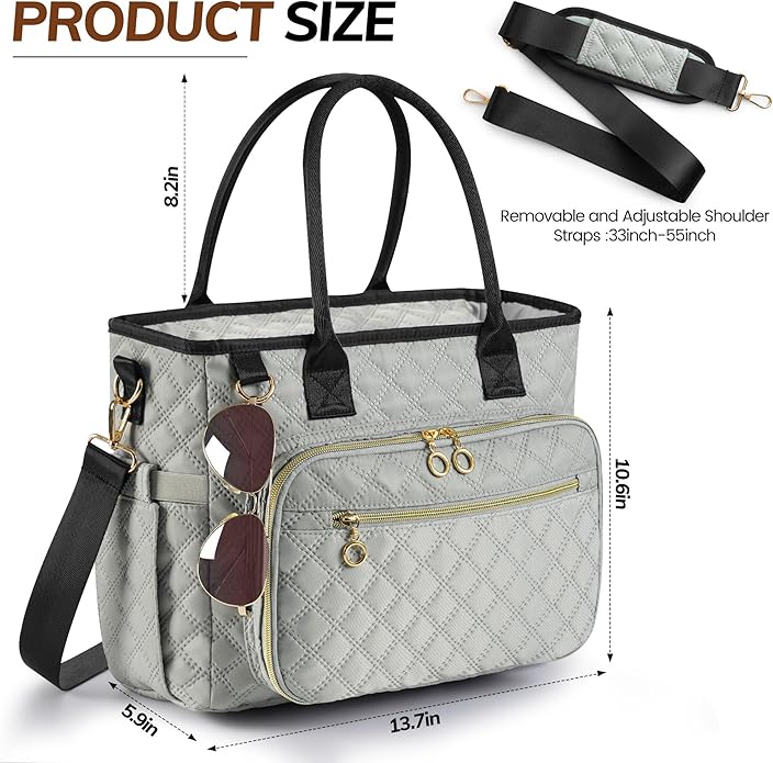 Large Bible Bag with Bible Cover Case for Women, Quilted Church Tote Bags for Bible Study Supplies, Christian Gifts for Women