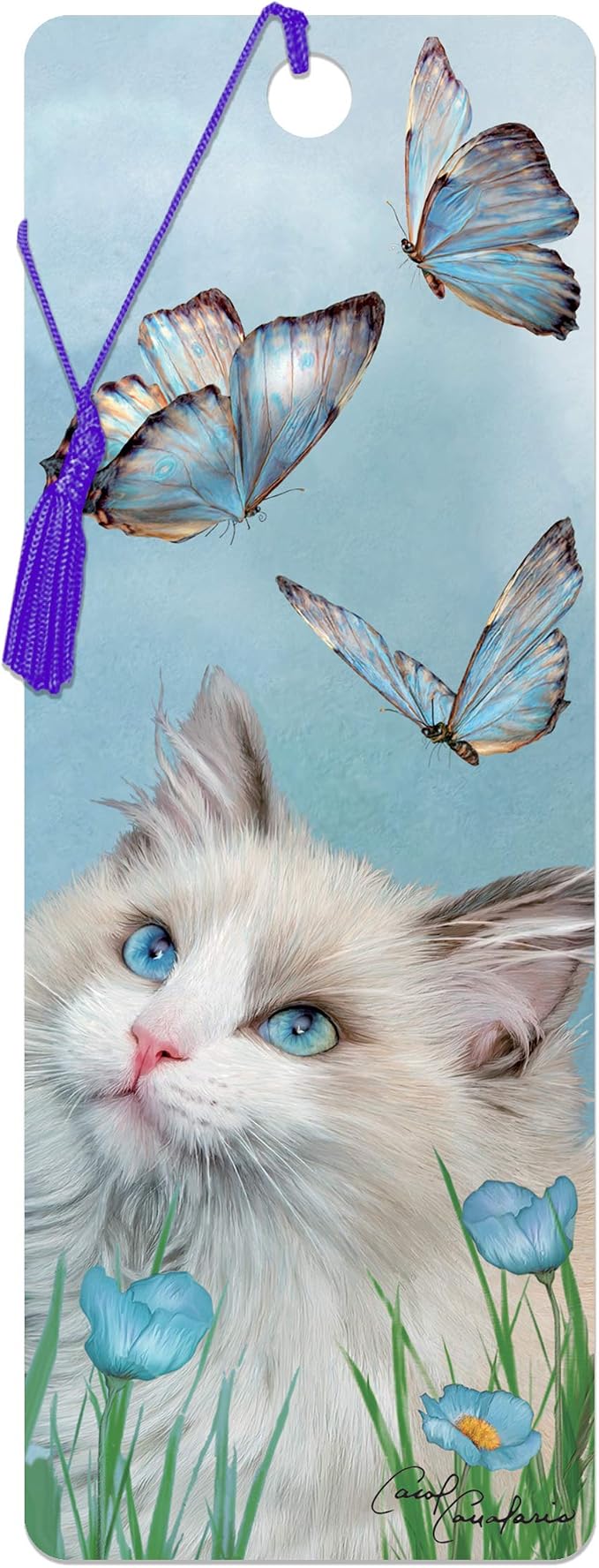 3D LiveLife Bookmark - Ragdoll & Butterflies from Deluxebase. Cute Lenticular Cat Page Marker. Animal Themed Accessories for Book Lovers. Small Gifts for Men, Women, Writers and Teachers.