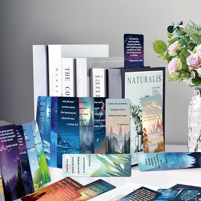 100 Pcs Christian Bible Verse Bookmarks with Full Scripture: 20 Styles, Religious Motivational for Any Occasion Bulk Christian Gifts for Women