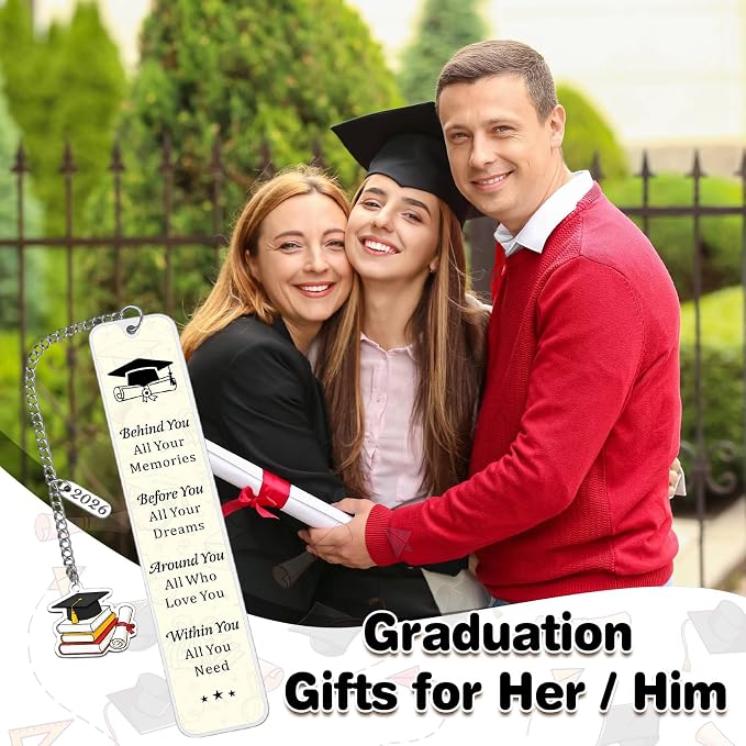 2026 Graduation Gifts for Her Him, Class of 2026 Bookmark, High School Graduation Gifts for Teen Girls Boys, College Graduations Gift for Women Men, Senior Night Masters Degree PhD Graduate Gift Bulk