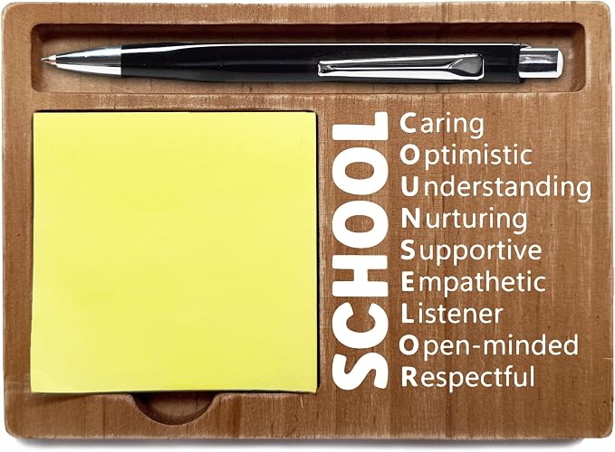 School Counselor Appreciation Gifts, 4x6 Inch Sticky Pen-holder for Office Home, Inspirational Office Decor with Quotes, Thank You Teachers Day Gifts for Teacher Friends-A16