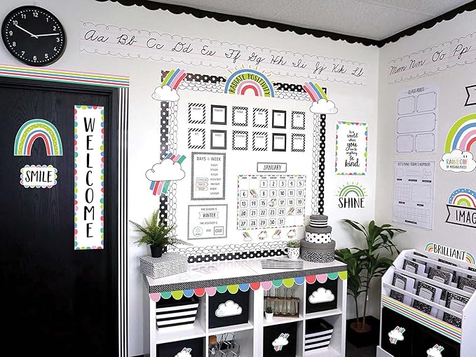 CTP Rainbow Doodles Rainbow Skies 6" Cut-Outs Classroom Decor (10432 Creative Teaching Press)