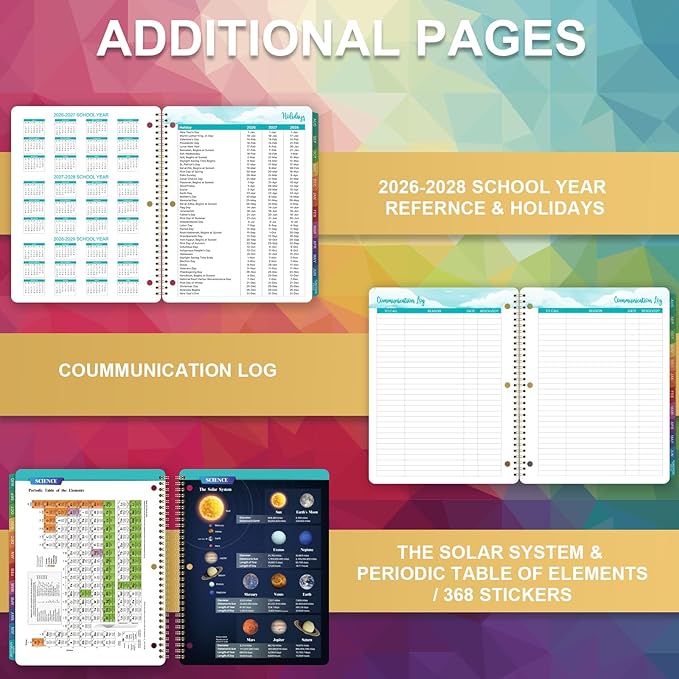 Student Planner 2026-2027 - School Planner 2026-2027, August 2026 - June 2027, 9" x 11", 26-27 Academic Planner Weekly and Monthly, Student Planners with Stickers, 3-Hole Punched, Monthly Tabs