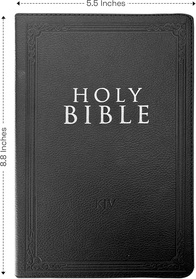 Faux Leather Custom KJV Holy Bible Personalized with Name | Small Text | King James Version Gift and Award Bible for Religious Occasions, Black