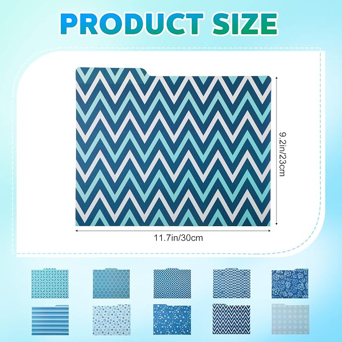 Estune 30 Pcs Decorative File Folders Letter Size Colored Manilla File Folders with 1/3-cut Tabs 11.69 x 9.25 Inches Graphic Laurel Leaf Office Supplies Organizers(Assorted Style)
