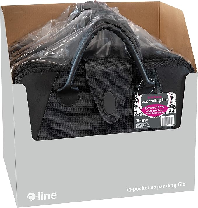 C-Line Expanding File with Handles, Letter Size, Black (48211) (Pack of 3)