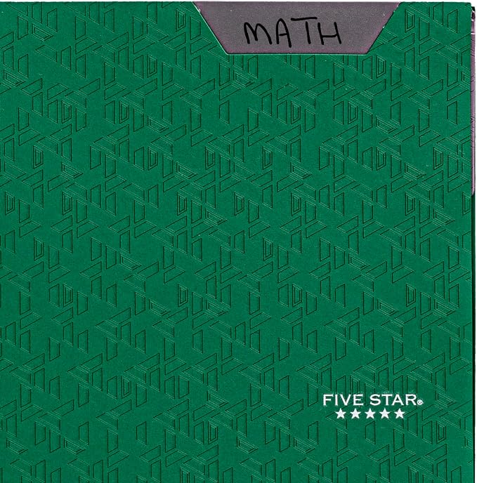 Five Star 2-Pocket Folder, Plastic Folder with Stay-Put Tabs and Prong Fasteners, Holds 8-1/2" x 11" Paper, Forest Green (72111) (Pack of 2)