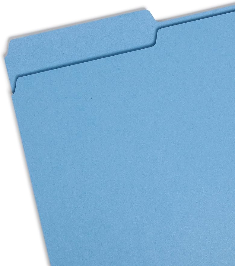Smead Colored File Folder, 1/3-Cut Tab, Legal Size, Blue, 100 per Box (17043)