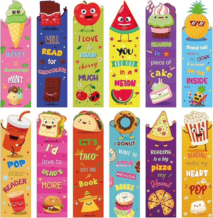 Bookmarks for Kids 72PCS Cute Summer Fruit Bookmarks Colorful Inspirational Reading Bookmark for End of Year Student Gifts from Teachers Elementary Teenagers School Incentives Supplies