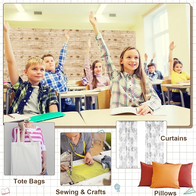 Mindsoft Bulletin Board Paper 48'' x 107'' Class Boards for Classroom Bulletin Boards Everyone is Welcome Classroom Board Decor Pillows Curtains Crafts(Rustic Wood,1 Pc)