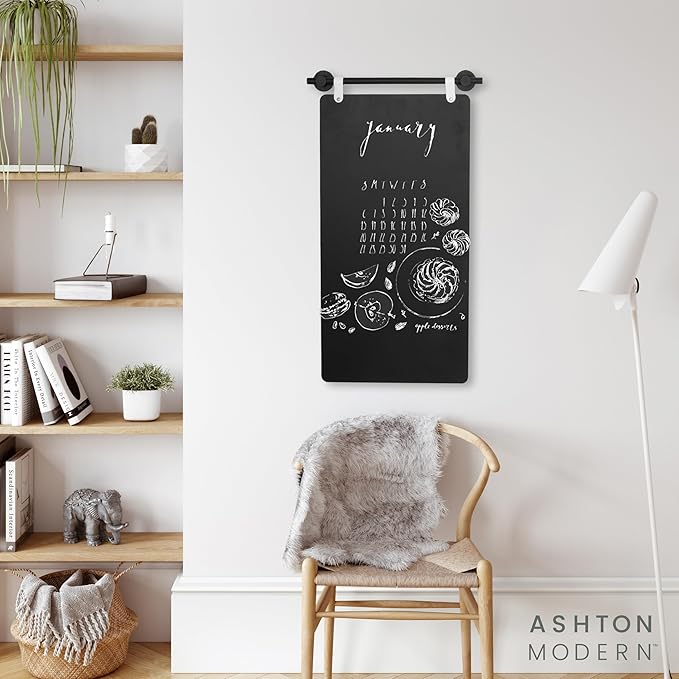 Metal Magnetic Chalkboard for Wall - 17 x 31.5 Inch Large Chalk Board Sign Board for Wall, Magnet Board, Blackboard Food Truck Menu Board for Kitchen, Outdoor or Indoor Hanging Signs