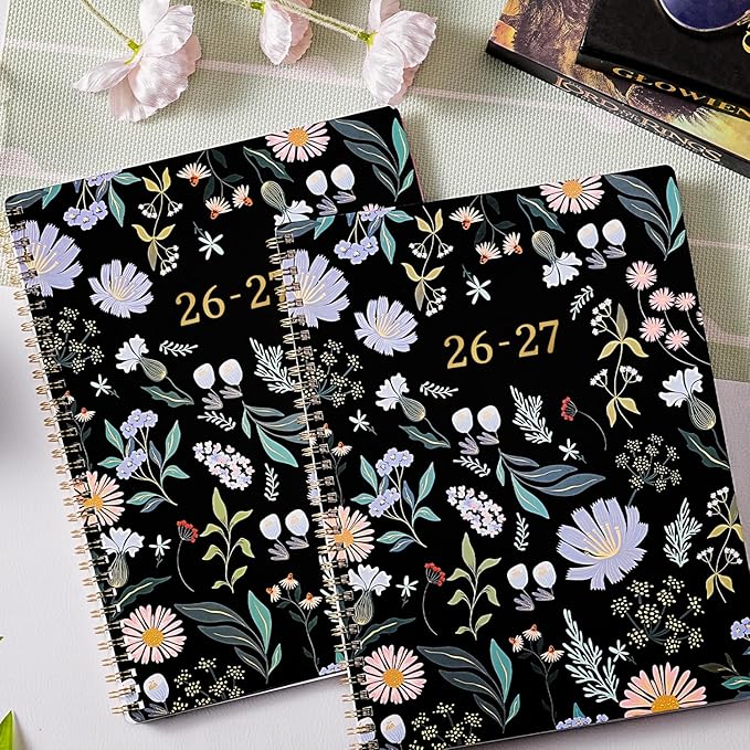 Planner 2026-2027 - 2026-2027 Planner Weekly and Monthly 9" x 11", JULY 2026 - JUNE 2027, Academic Planner 2026-2027, Monthly Calendar Planner with Colorful Tabs, Spiral Binding, Pocket - Black