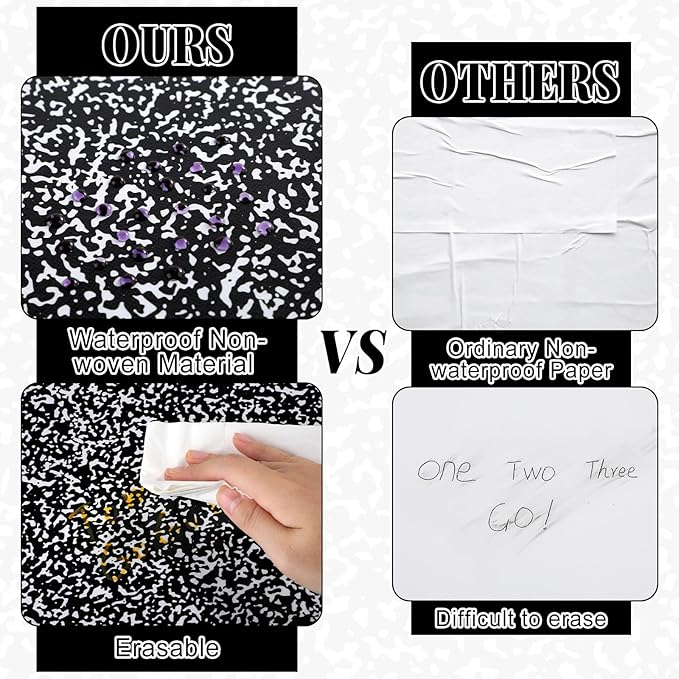 Black Composition Bulletin Board Roll Reusable Waterproof Erasable Black and White Non-Woven Fabric Bulletin Board Roll Composition Poster for Teacher Classroom Decors Wrap Crafts 15.7" x 40ft