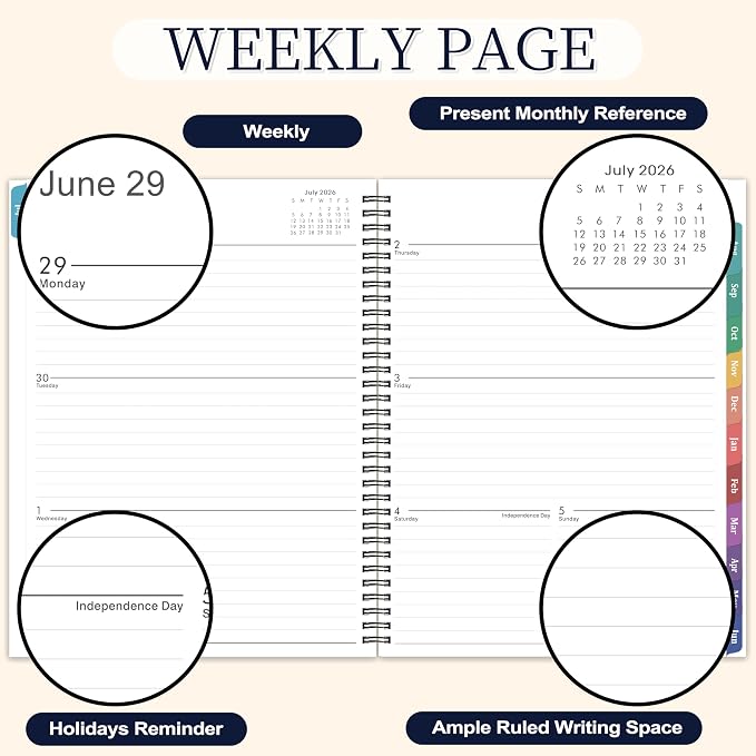Planner 2026-2027 - 9” × 11”, 2026-2027 Weekly and Monthly Planner, from JUL. 2026 to JUN. 2027, with Inner Pocket, Premium Paper, Twin-wire Binding, Make Your Life Productive - Black