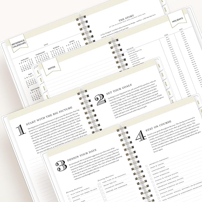 Blue Sky Day Designer 2026 Weekly and Monthly Planner Calendar, January 2026 - December 2026, 5" x 8", Flexible Cover, Durable Twin Wire Binding, Includes Storage Pocket, Stickers, Tile