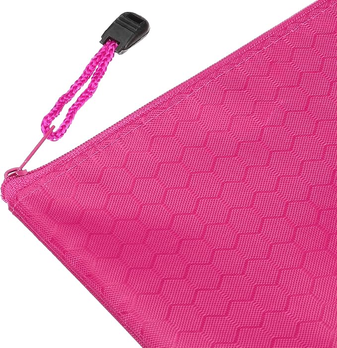 PATIKIL Waterproof Zipper File Bags, 10 Pack A4 Size Document Pocket Storage Organizer Pouch for Travel Office Supply, Rose Red