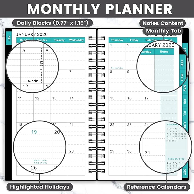 2026-2028 Pocket Calendar/Planner - 3 Year Monthly Pocket Planner 2026-2028 from Jan.2026-Dec.2028, 6.8" x 4.1", Monthly Planners with To Do, Inner Pockets, 36 Tabs, Perfect Organizer for Purse