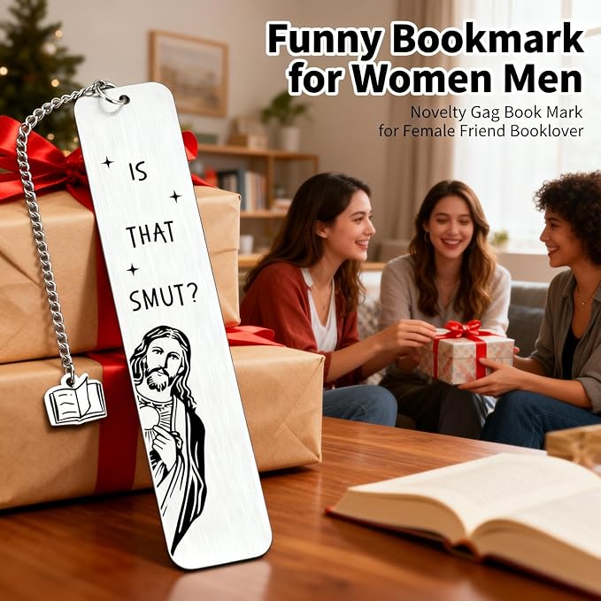 Funny Gifts Bookmark, is that Smut? Novelty Gag Graduation Book Mark for Female Friend Bookish Nerd Booklover Adult Women, Christian Book Marker Gifts for Book Lovers Christmas Gift