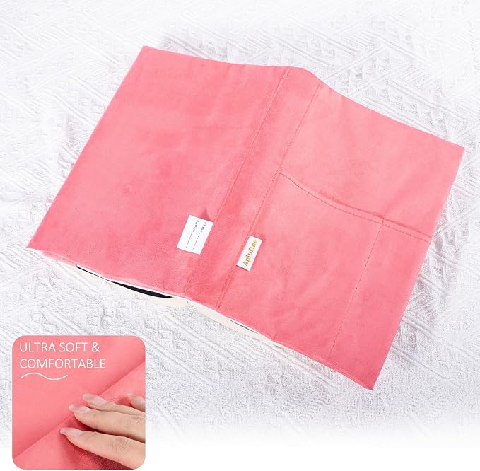 APLUFINE Velvet Book Cover for Paperbacks, Reusable Fabric Book Cover with Pockets, Adjustable Book Protector for Softcover Books, Journals & Bibles
