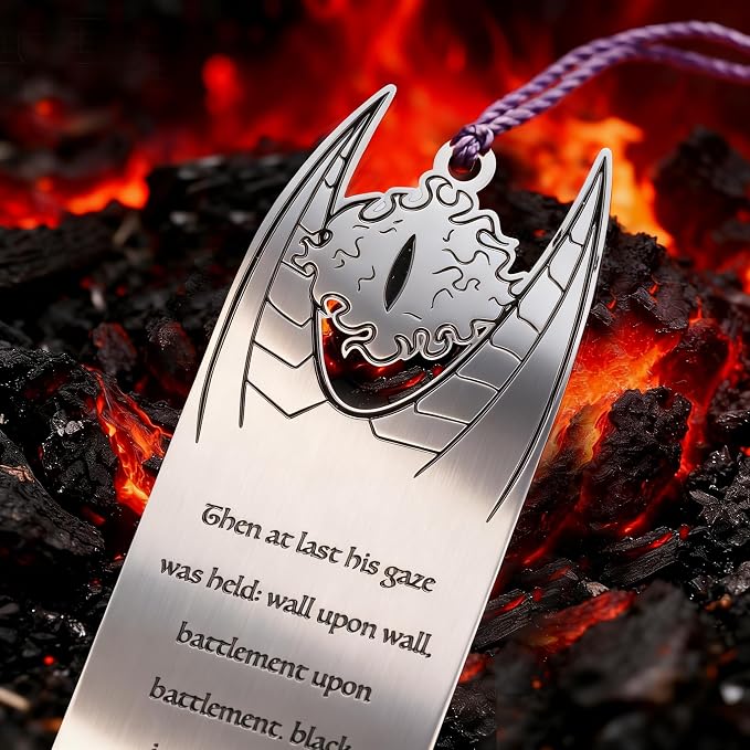 Lord of Rings Themed Metal Bookmark with Tassel for Men & Women,Stainless Steel Book Marker Gift for Fantasy Book Lovers-Eye of Sauron