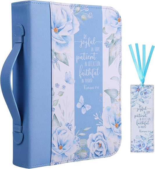 Bible Cover Case for Women PU Leather Woman Book Carrying Bag Bible Study Sipples Accessories with PU Bookmark Journaling Kit Christian Gifts