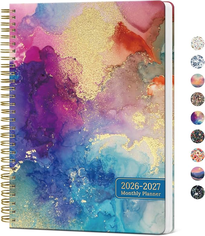 Monthly Planner 2026-2027, Aesthetic 2 Year Months Planner Calendar, 24-Months from January 2026 - December 2027, 26-27 Monthly Calendar Planner, Perfect for School Office Home, 7" x 10" - Color Splash