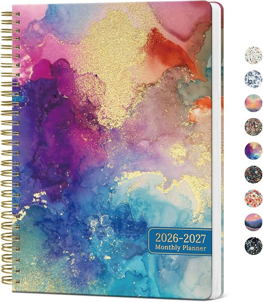 Monthly Planner 2026-2027, Aesthetic 2 Year Months Planner Calendar, 24-Months from January 2026 - December 2027, 26-27 Monthly Calendar Planner, Perfect for School Office Home, 7" x 10" - Color Splash