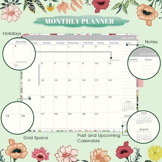 2026-2029 Pocket Planner/Calendar - 3 Year Monthly Planner 2026-2029, Jul 2026 - Jun 2029, 3.8" x 6.3", Small/Purse Planner 36 Months with Pen Holder, Inner Pocket, Elastic Closure and 61 Notes Pages