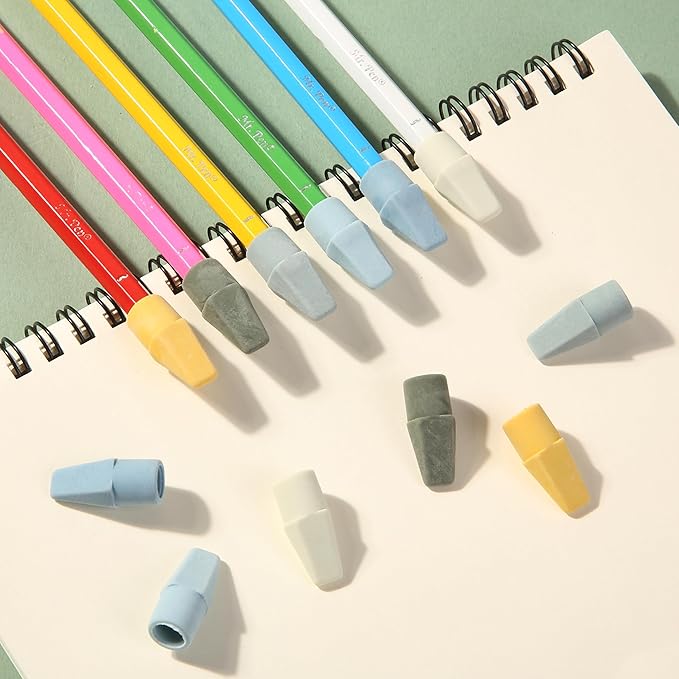 Mr. Pen- Pencil Erasers Toppers, 120 Pack, Colorful, Latex Free, No Smudge, Mr Pen Erasers for Pencils