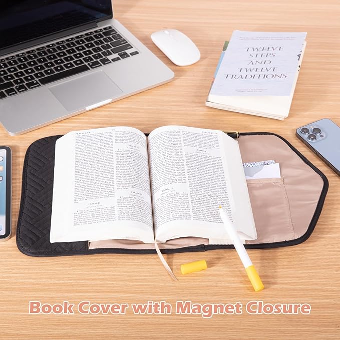 APLUFINE Reusable Book Cover with Magnet Closure - Adjustable Book Sleeve for Book Lovers Gift - Book Protector for Paperback -Book Covers for Hardcover - Book Pouch - Book Carrier