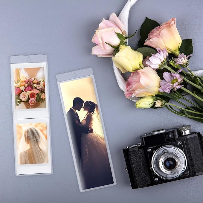 36 PCS Bookmark Sleeves Clear Bookmark Sleeves 7x2.3 inch Blank Bookmark Holder with Hole for Wedding Valentine’s Party Favor Decoration