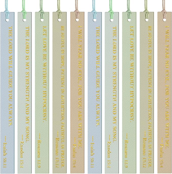 20PCS Leather Bookmark Bible Bookmarks for Reading Women Men Book Lovers Christian Gifts,Cute Page Markers Book Marks Religious Christian Bookmarks Inspirational Bible Verse Scripture (Cool-Toned-2)