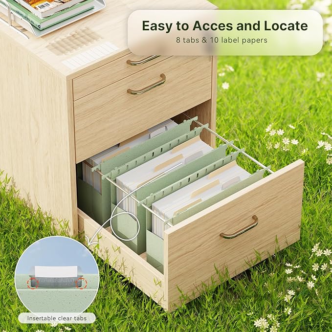 XINGIA Extra Capacity Hanging File Folders Letter Size,3 Inch Expandable Filing Cabinet Folders,6 Pack Wheat Straw File Folders Hanging with Tabs,Plastic File Folder Organizer for School Office