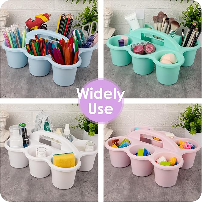 2 Pack Classroom Caddy For School,Kidsroom,Pencil Holder,Plastic Cup Caddy for Drink Delivery (Green)