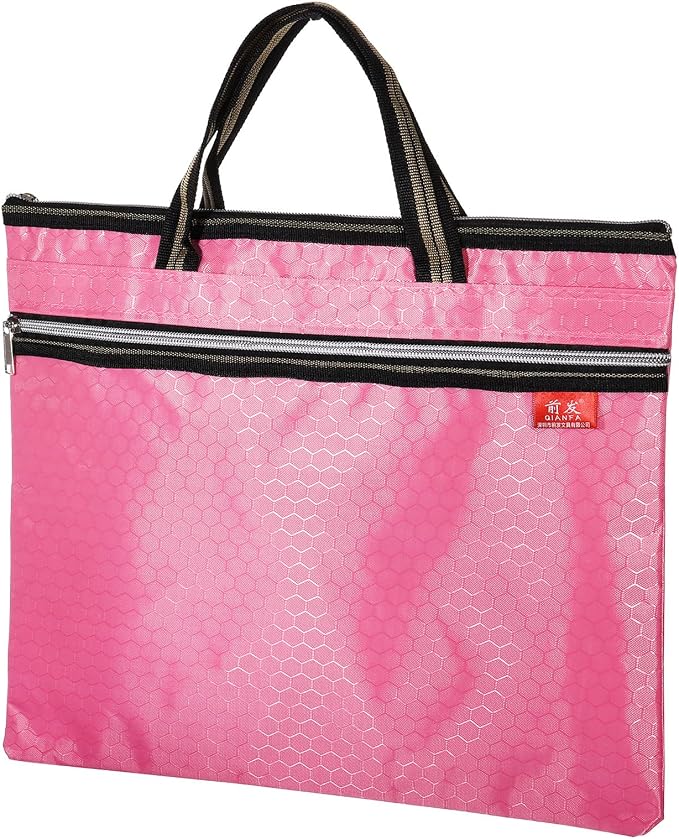 PATIKIL Waterproof Zipper File Bag, Documents Books Tools Storage Zip Pouch for Office Travel, Pink
