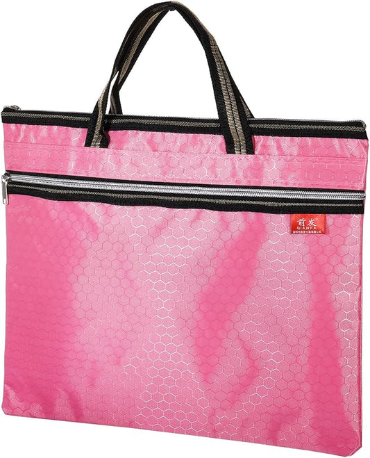 PATIKIL Waterproof Zipper File Bag, Documents Books Tools Storage Zip Pouch for Office Travel, Pink