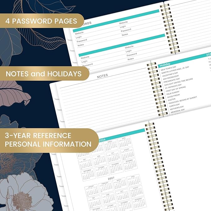 2026-2027 Monthly Planner - 9" x 11" 18 Months Calendar Planner, Jul. 2026 - Dec. 2027, 26-27 Monthly Calendar Planner, 18 Monthly Planner/Calendar 2026-2027 with Tabs, Back Pocket, Twin-Wire Binding