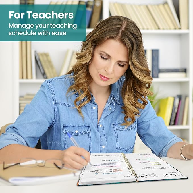 Planner 2026–2027, Academic Planner Weekly and Monthly Calendar Jul 2026 – Jun 2027 Hardcover Planner with Tabs and Pocket, Spiral Bound Agenda Book for Student & Teacher, 6.3" x 8.5", Jungle Giraffes