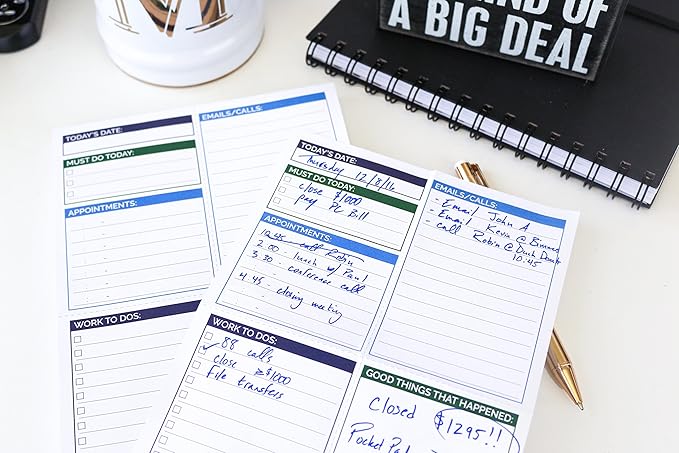bloom daily planners Pocket Pad - To Do List Notepad for Work -Undated Tear-Off Organizer for Goals, Tasks, Notes - Double Sided Daily Planning Pad, 80 Sheets - 6” x 9”