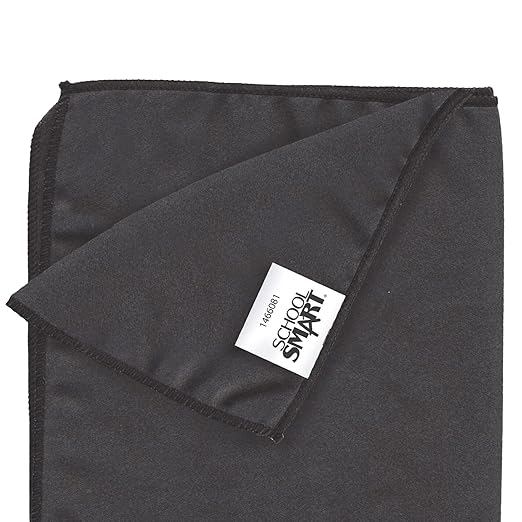 School Smart Dry Erase Cleaning Cloth for Dry Erase Boards and Chalk Boards, Washable Microfiber, 12 x 14 Inches