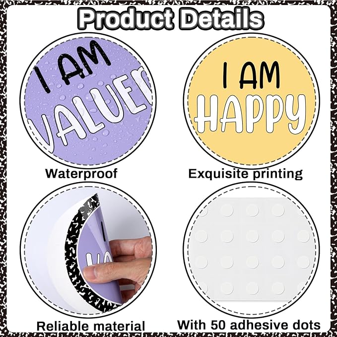 Composition Notebook Affirmation Station Bulletin Board Set Positive Bulletin Board for Classroom Mirror Growth Mindset Composition Inspirational Accent Color Cutouts for Home School Teacher Supply