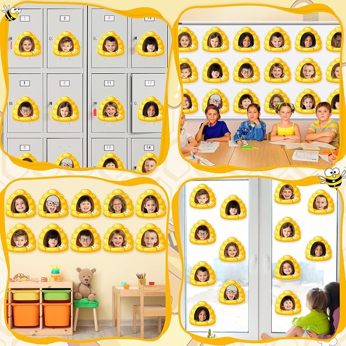 gisgfim 80Pcs Bee Hive Cutouts Summer Honey Bee Hive Decorations Bulletin Board Honey Daisy Paper Cut-Outs Classroom Decor for Boy Girl DIY Craft Photo Wall Kindergarten Preschool Party Favor Supply
