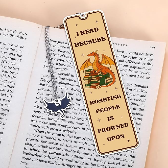Dragon Gifts for Women Men - Dragon Bookmark for Kids Book Lovers, Nerds, Bookish, Dragon Themed Gifts for Girls Boys, Halloween Christmas Birthday Book Club Gift Ideas, Book Accessories