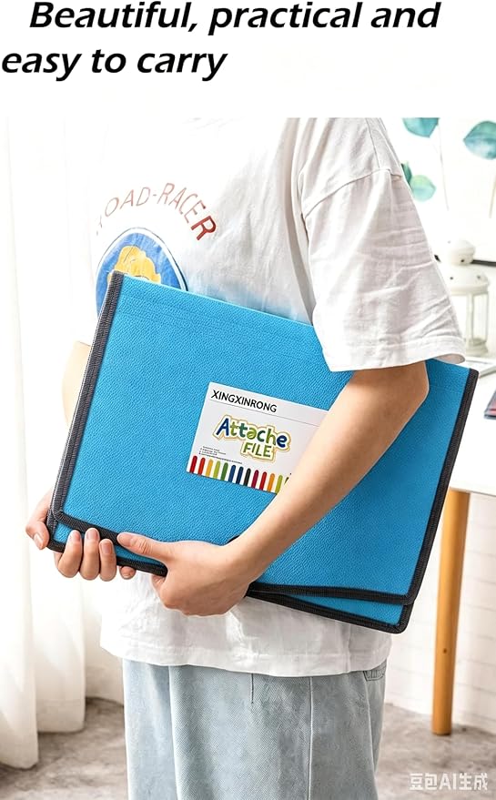 Expanding File Folder Document Organizer with Elastic Cord & Button Closure, Letter Size, 3.5" Expansion, Letter A4 Expandable File Folder for Home School Office Organization, 3 Pack