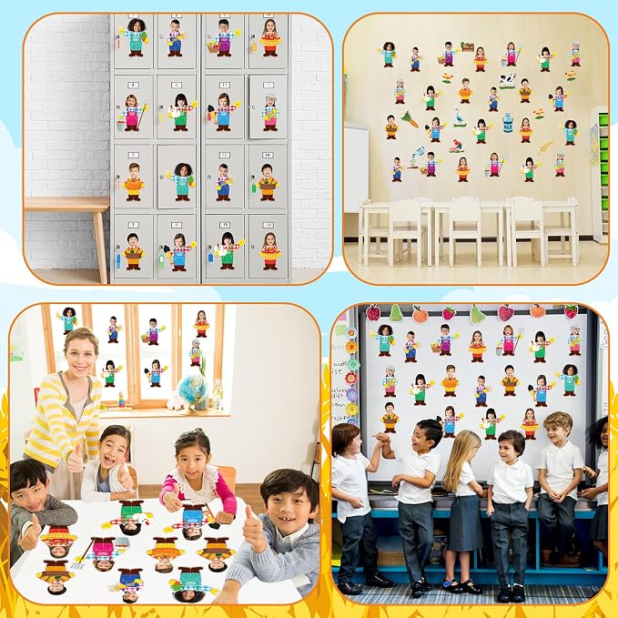 gisgfim 80Pcs Farm Animal Farmer Cutouts Back to School Decorations Bulletin Board Farmhouse Paper Cut-Outs Classroom Decor for Boy Girl DIY Craft Photo Wall Kindergarten Preschool Party Favor Supply