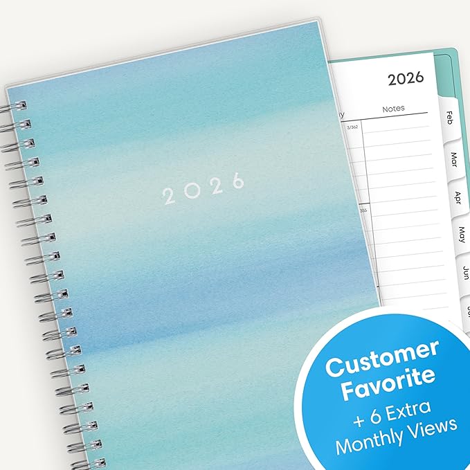 Blue Sky 2026 Weekly and Monthly Planner Calendar, January 2026 - December 2026, 5" x 8", Flexible Frosted Cover, Laminated Tabs, Durable Twin Wire Binding, Chloe