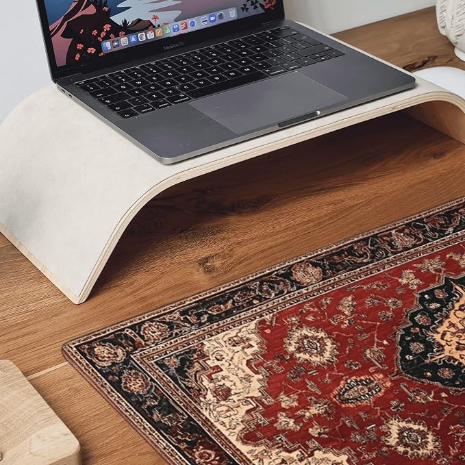 Extended Mouse Pad 35.4" x 15.7" - Vintage Persian Rug Desk Mat with Non-Slip Base, Traditional Oriental Carpet Design, Water Resistant, for Gaming, Office & Home Decor