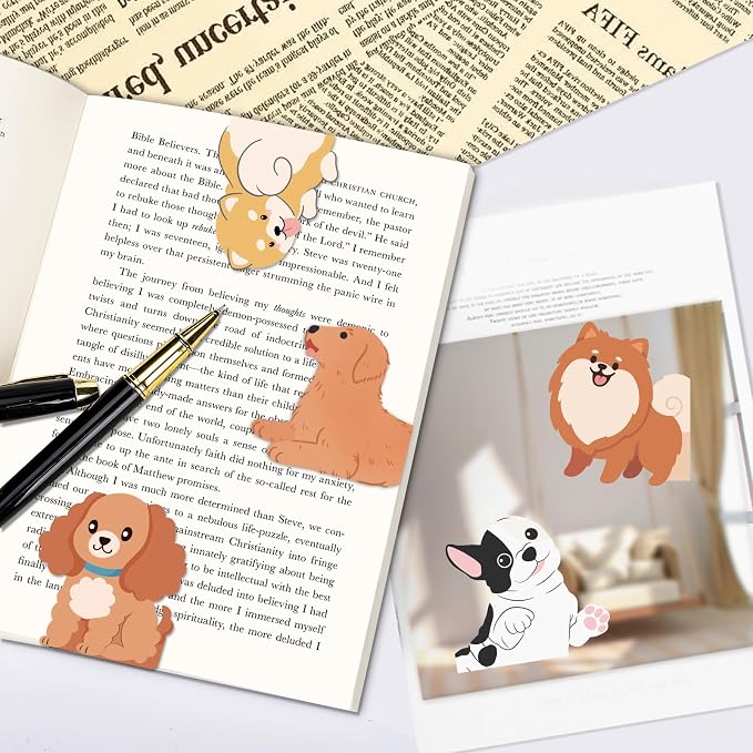 10Pcs Dog Magnetic Bookmarks Cute Bookmark Dogs Book Marks, Party Favors Gifts, Gifts for Book Lovers, Book Marks for Reading Women