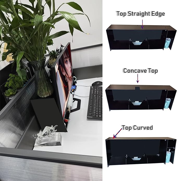 Desktop organizer shelf over monitor-Desktop organizer monitor stand -Straight Side Acrylic office organizer - Organize all small office and personal items (11 inches high)